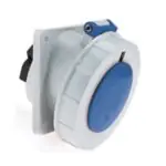 16 20 Amp 3 Pin Panel Mounting Socket Outlet Angled Neptune Bals Water Tight IP 67 1266 Image