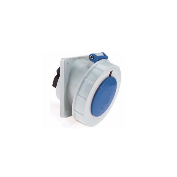 16 20 Amp 3 Pin Panel Mounting Socket Outlet Angled Neptune Bals Water Tight IP 67 1266 Image