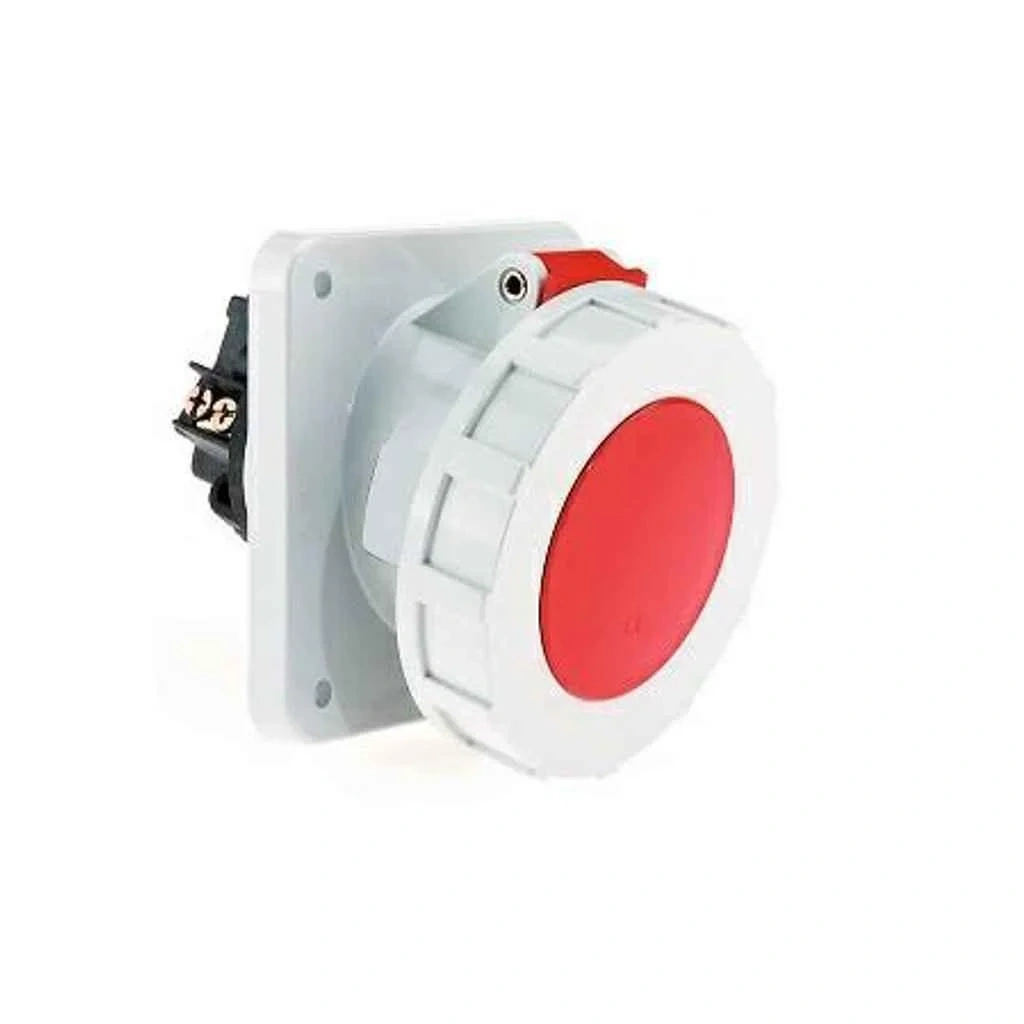16 20 Amp 4 Pin Panel Mounting Socket Outlet Angled Neptune Bals Water Tight IP 67 1270 Image