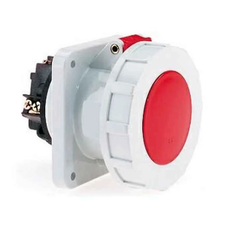1370 32 Amp 5 Pin Panel Mounting Socket Outlet Straight Neptune Bals Water Tight IP 67 1370 Image