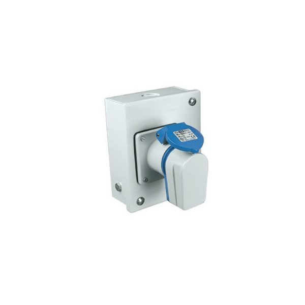 63 Amp 3 Pin Domestic AC Industrial Outlet Splash Proof IP 44 Neptune Bals 1203 Image