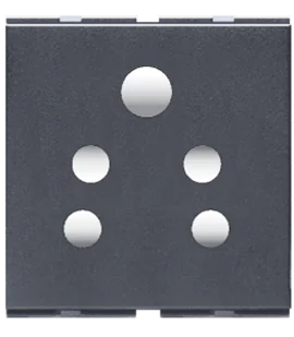 2M 6Amp 2 in 1 Socket with Safety Shutter Graphit Grey Special 7 Lisha 7011 Image