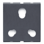 2M -16Amp 2 in 1 Socket with Safety Shutter Graphit Grey Special 7 Lisha 7015 Image