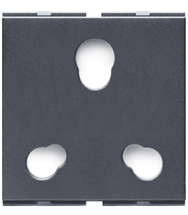 7015 2M -16Amp 2 in 1 Socket with Safety Shutter Graphit Grey Special 7 Lisha 7015 Image
