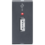 1M USB Charger Socket with Indicator LED Graphit Grey Special 7 Lisha 7024 Image