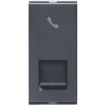 1M 2Line Jack RJ 11 with Shutter Graphit Grey Special 7 Lisha 7027 Image