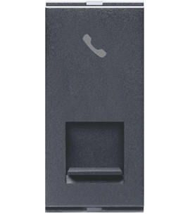 7027 1M 2Line Jack RJ 11 with Shutter Graphit Grey Special 7 Lisha 7027 Image