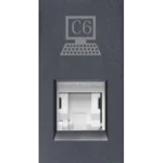 1M EDP Socket Outlet -RJ -45 Cat 6 with Shutter Graphit Grey Special 7 Lisha 7029 Image