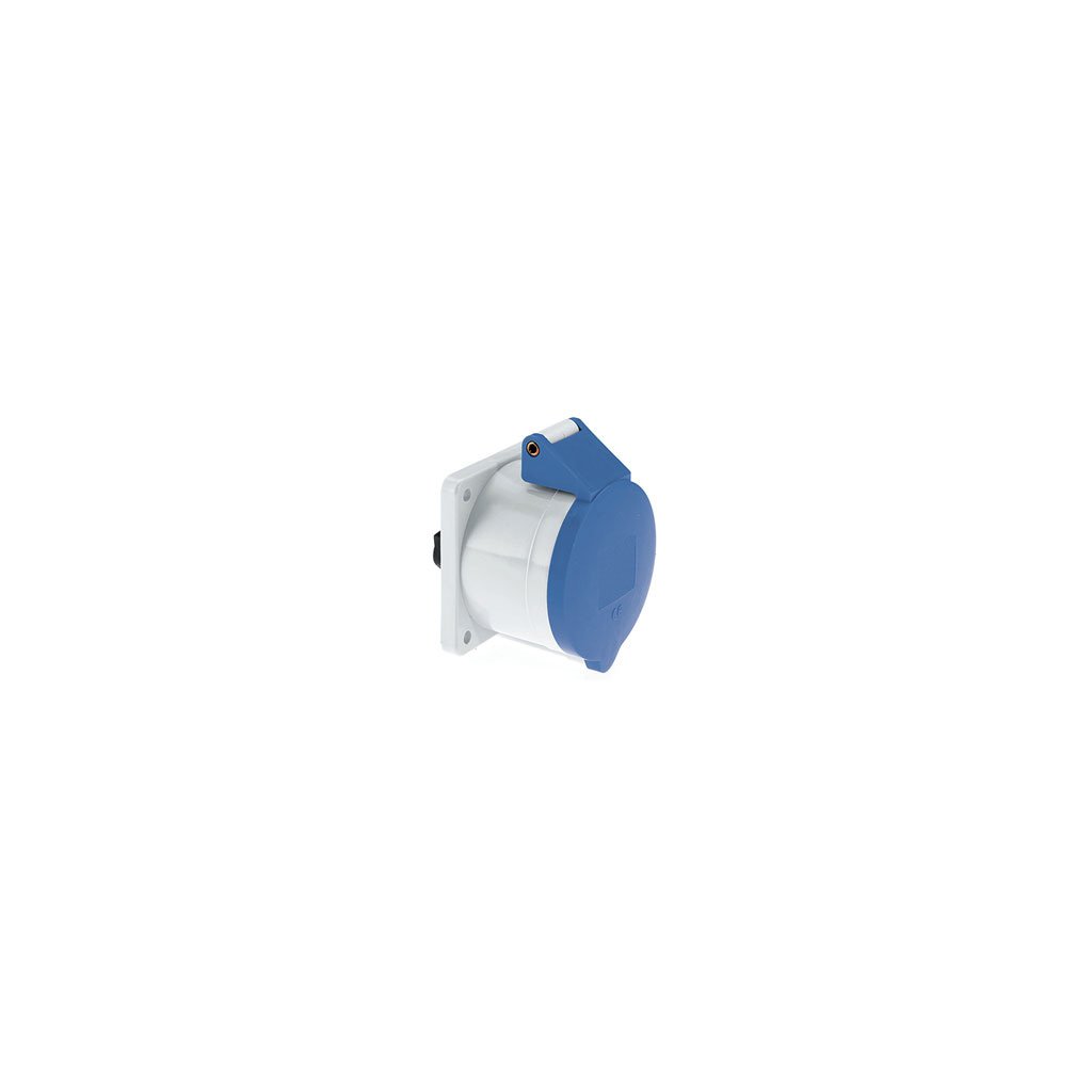 63 Amp 3 Pin Panel Mounting Socket Outlet Straight Neptune Bals Splash Proof IP-44 1307 socket outlet straight