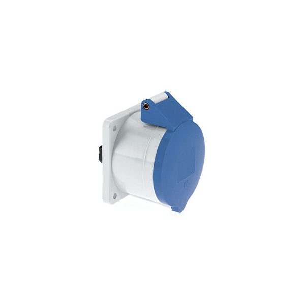 63 Amp 3 Pin Panel Mounting Socket Outlet Straight Neptune Bals Splash Proof IP-44 1307 socket outlet straight