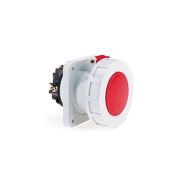 63 Amp 5 Pin Panel Mounting Socket Outlet Straight Neptune Bals Water Tight IP 67 13104 db 13104 en