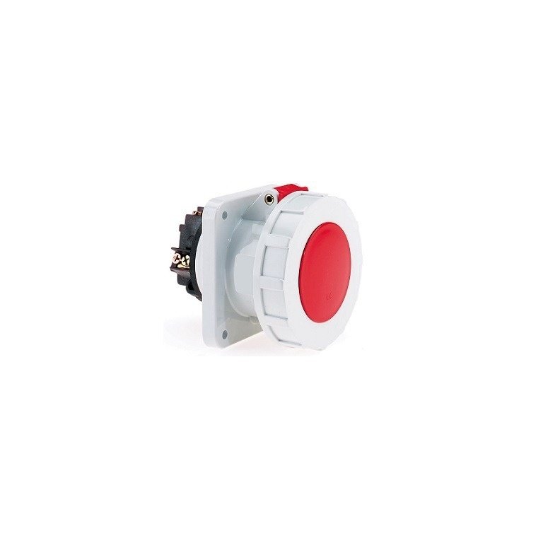 63 Amp 5 Pin Panel Mounting Socket Outlet Straight Neptune Bals Water Tight IP 67 13104 db 13104 en