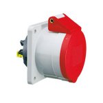 32 Amp 5 Pin Panel Mounting Socket Outlet Straight Neptune Bals Splash Proof IP-44 1333 fo