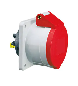 32 Amp 5 Pin Panel Mounting Socket Outlet Straight Neptune Bals Splash Proof IP-44 1333 fo