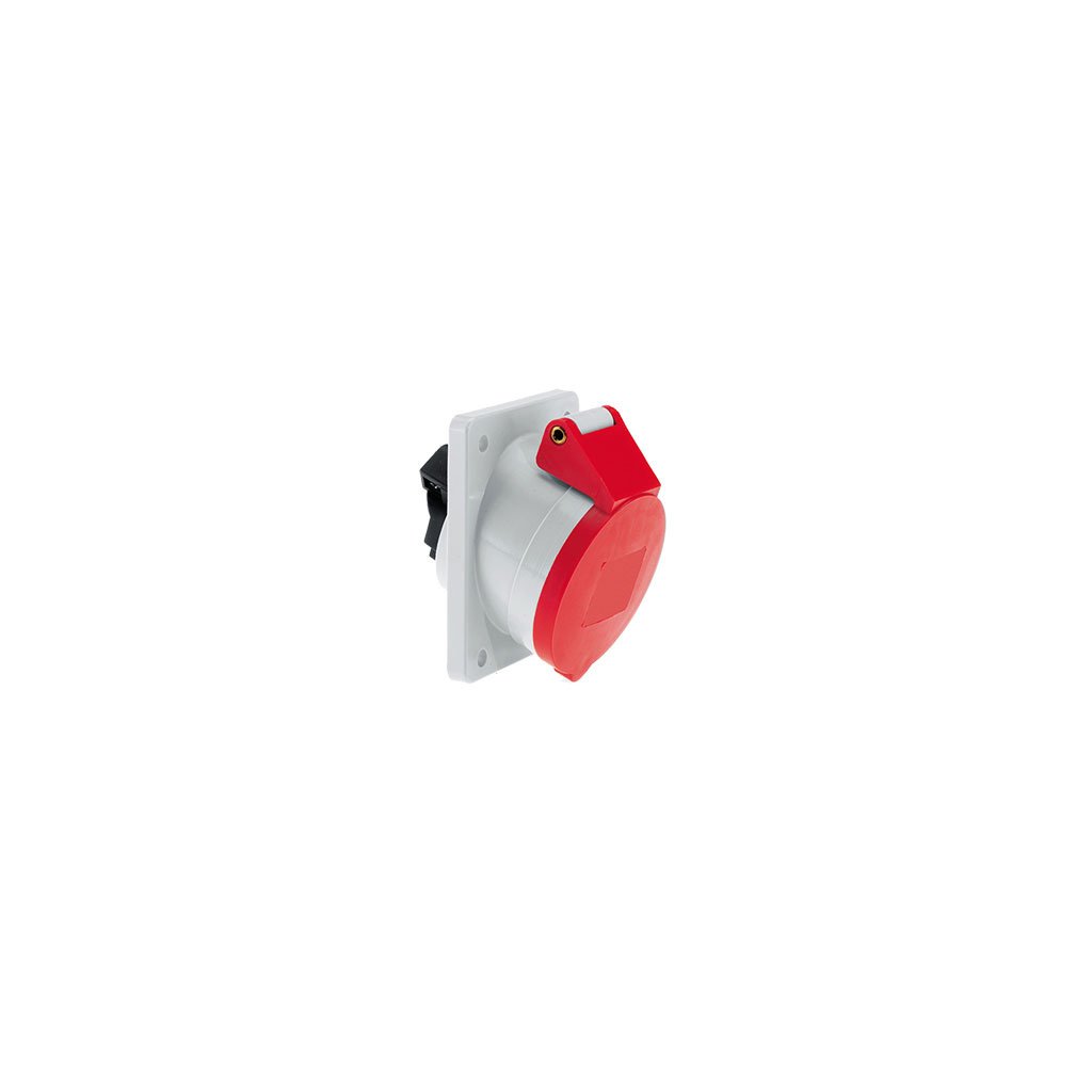 32 Amp 5 Pin Panel Mounting Socket Outlet Angled Neptune Bals Splash Proof IP-44 1215 ip 44 socket angled 5 pin