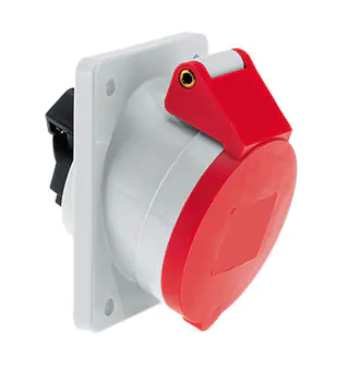 32 Amp 5 Pin Panel Mounting Socket Outlet Angled Neptune Bals Splash Proof IP-44 1215 ip 44 socket angled 5 pin