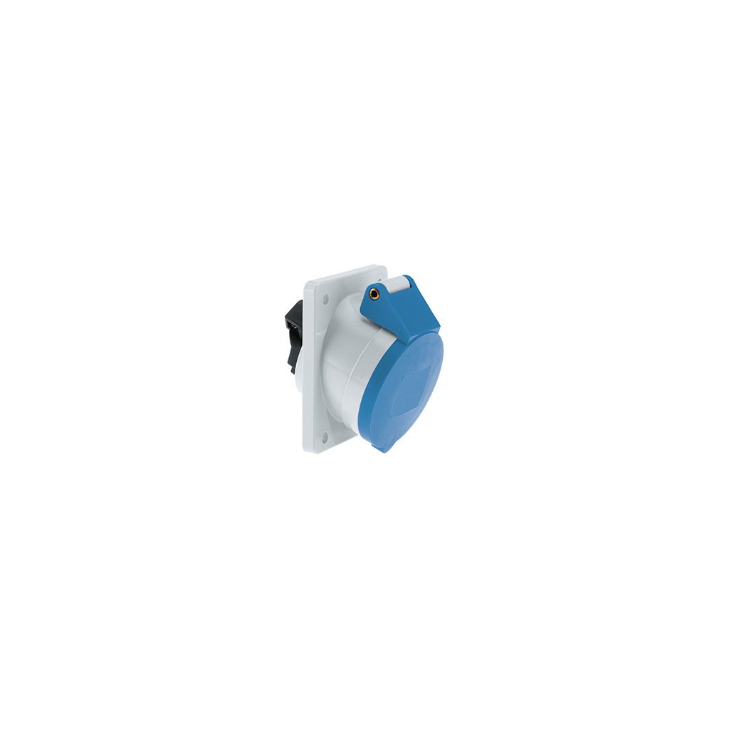 63 Amp 3 Pin Panel Mounting Socket Outlet Angled Neptune Bals Splash Proof IP-44 12135 ip 44 socket outlet angled