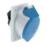 63 Amp 3 Pin Panel Mounting Socket Outlet Angled Neptune Bals Splash Proof IP-44 12135 ip 44 socket outlet angled