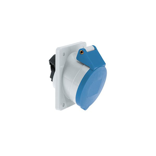63 Amp 3 Pin Panel Mounting Socket Outlet Angled Neptune Bals Splash Proof IP-44 12135 ip 44 socket outlet angled