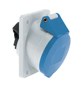 ip_44_socket_outlet_angled 63 Amp 3 Pin Panel Mounting Socket Outlet Angled Neptune Bals Splash Proof IP-44 12135 ip 44 socket outlet angled