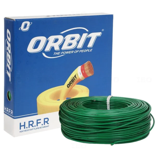 6Sqmm Green, Orbit Multistrand HRFR 90mts orbit fr green 90 m fr pvc insulated wire photoroom
