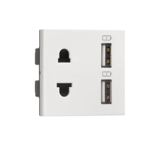 Combi Euro socket and USB Type A Type A 3.1A Indoasian Image