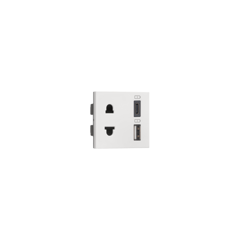 Combi Euro socket and USB Type A Type C 3.1A Indoasian Image
