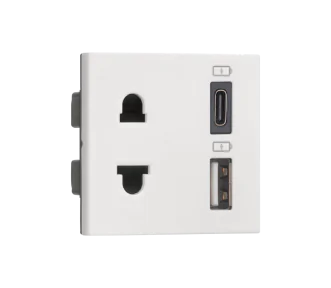 Combi Euro socket and USB Type A Type C 3.1A Indoasian Image