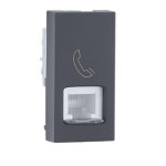 Tel socket with shutter Grey Indoasian Image