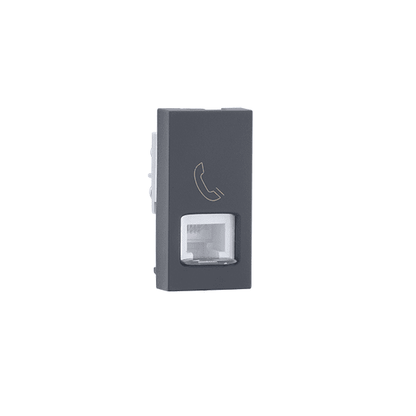 Tel socket with shutter Grey Indoasian Image