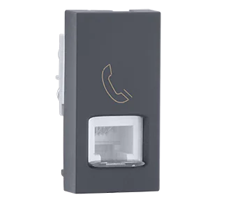 810731.png Tel socket with shutter Grey Indoasian Image