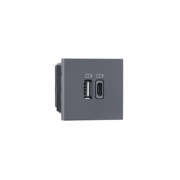 USB 3A Type C Type A 2M Grey Indoasian Image
