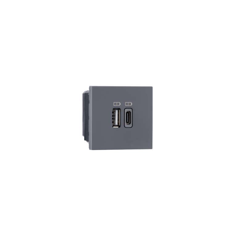 USB 3A Type C Type A 2M Grey Indoasian Image
