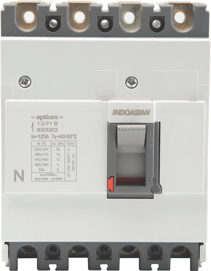 830023.png 125A 4P 16KA TM Optium 1.0 Fixed F1 MCCB Indoasian Image