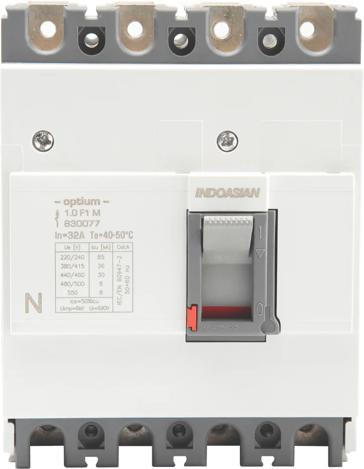 830082.png 100A 4P 36KA TM Optium 1.0 Fixed F1 MCCB Indoasian Image