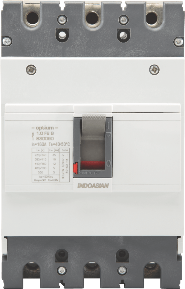 830102.png 250A 3P 25KA TM Optium 1.0 Fixed F2 MCCB Indoasian Image
