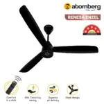Atomberg Renesa Enzel 1200 mm BLDC Ceiling Fan with Remote Control LED Indicators Gloss Black 22.09.23 renesa enzel pli black