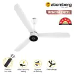 Atomberg Renesa Enzel 1200 mm BLDC Ceiling Fan with Remote Control LED Indicators Gloss White 22.09.23 renesa enzel pli white