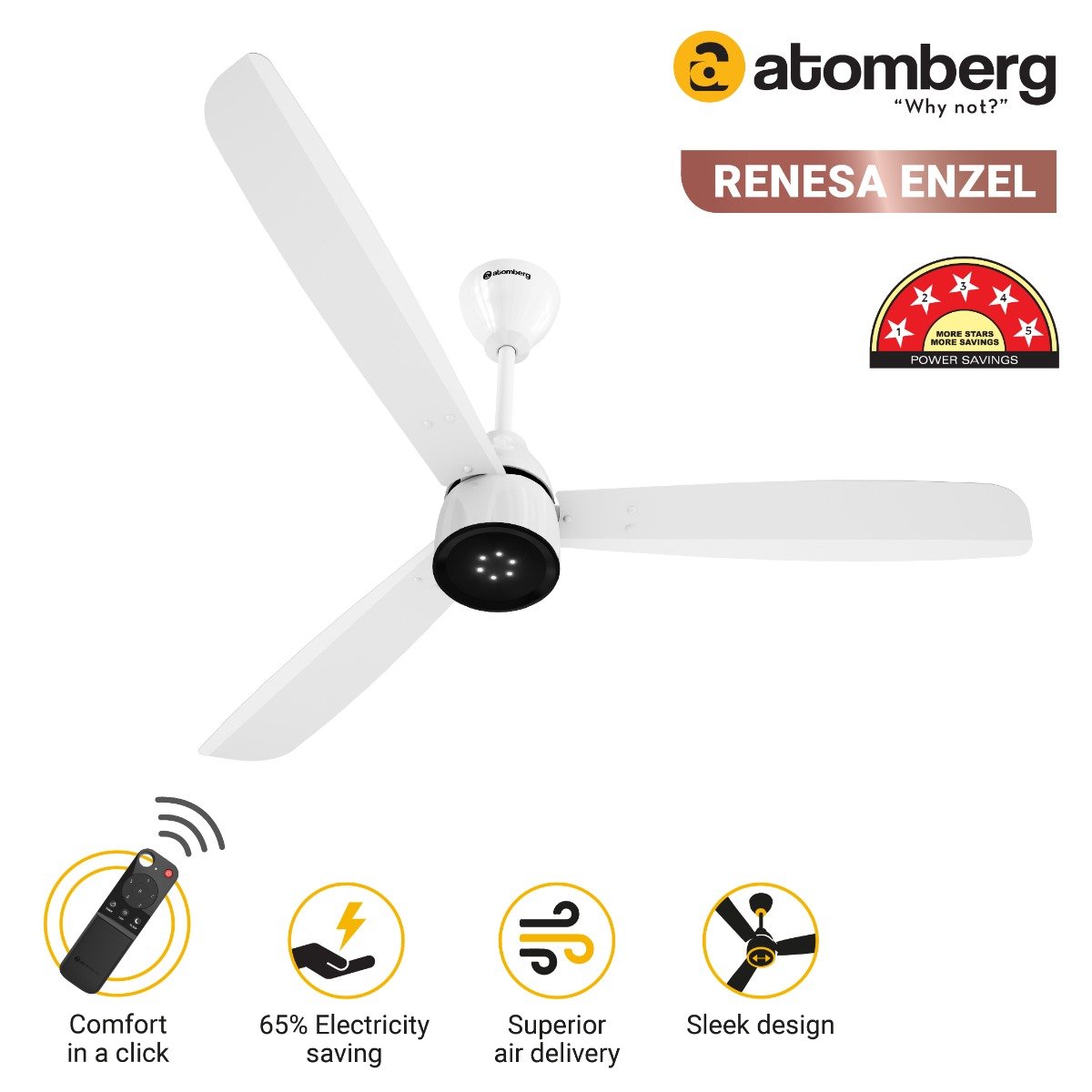 22.09.23_-_renesa_enzel_pli_white_2.jpg Atomberg Renesa Enzel 1200 mm BLDC Ceiling Fan with Remote Control LED Indicators Gloss White 22.09.23 renesa enzel pli white