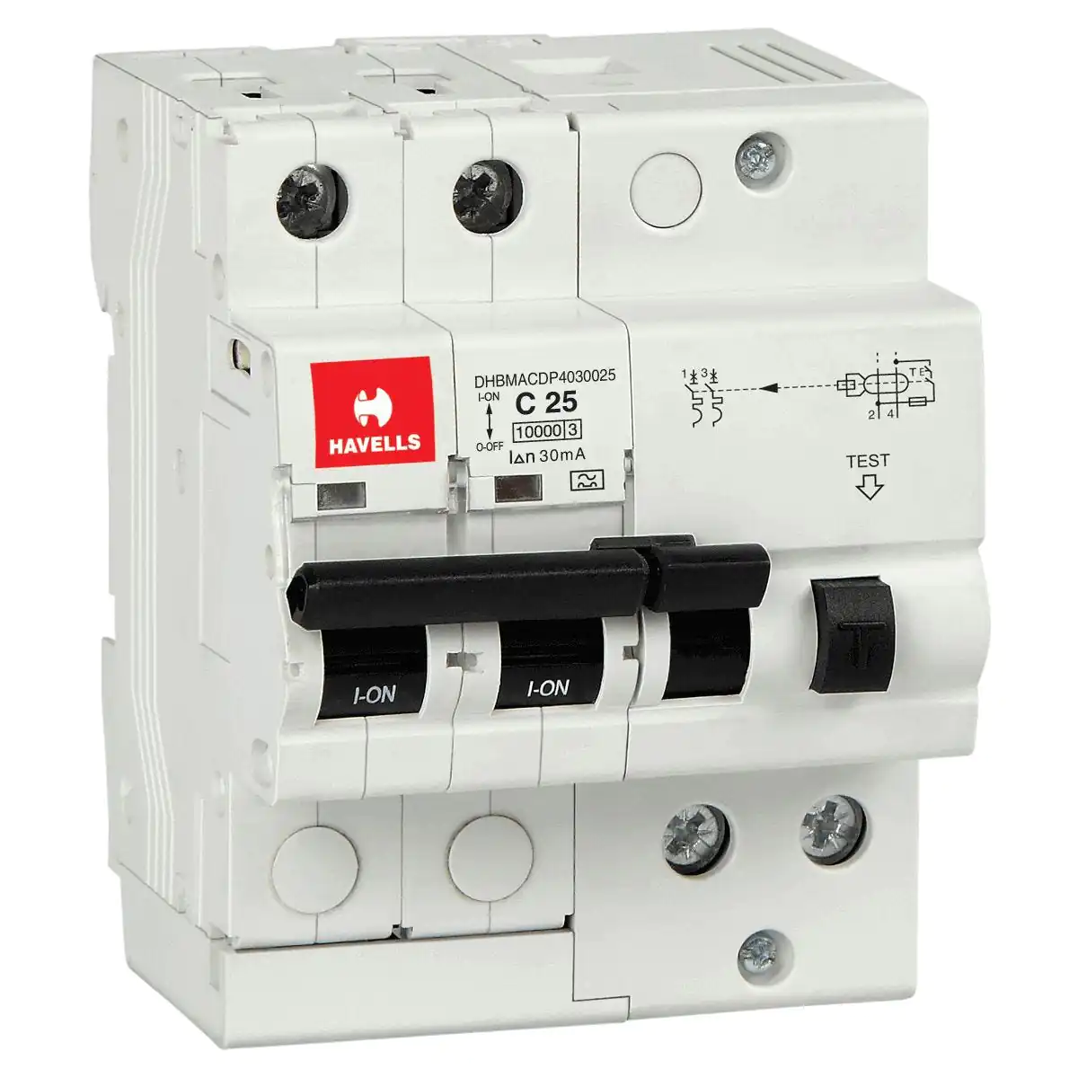 DHBMACDP4030025.jpg RCBO A Type SPN 2M 30 mA 25 A Havells DHBMACDP4030025 dhbmacdp4030025