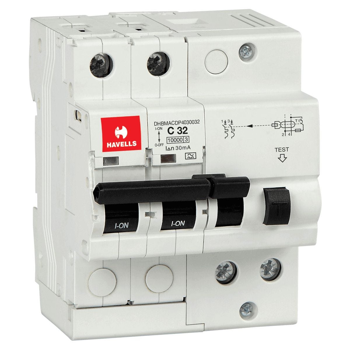 DHBMACDP4030032.jpg RCBO A Type SPN 2M 30 mA 32 A Havells DHBMACDP4030032 dhbmacdp4030032