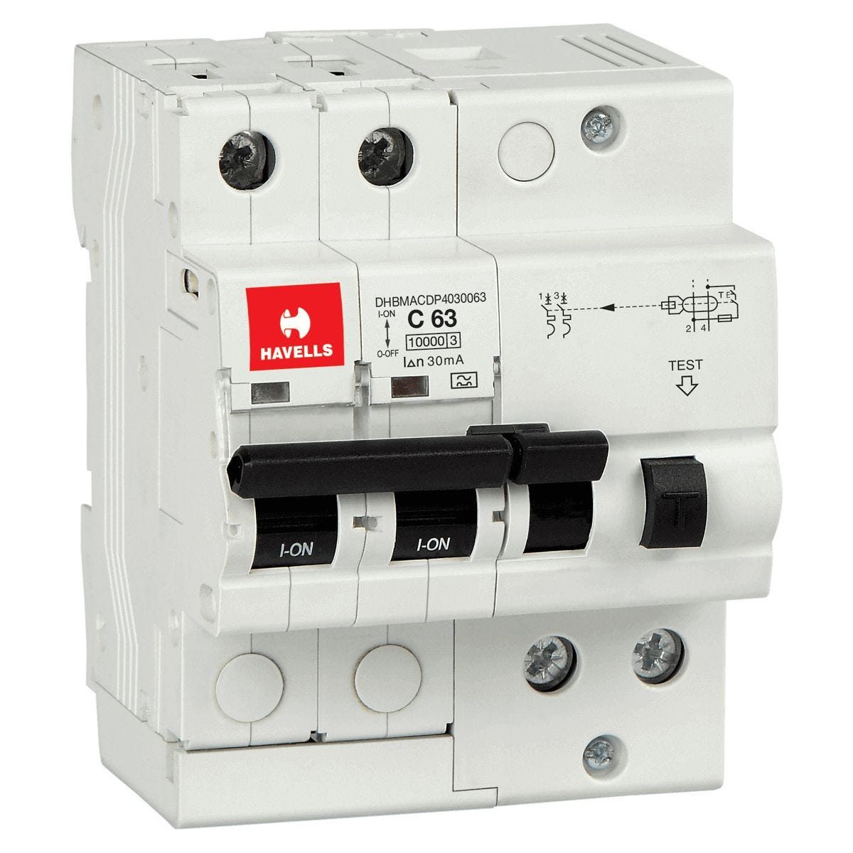 63asp Rcbo Havells 63A 30mA Type A RCBO | DHBMACDP4030063