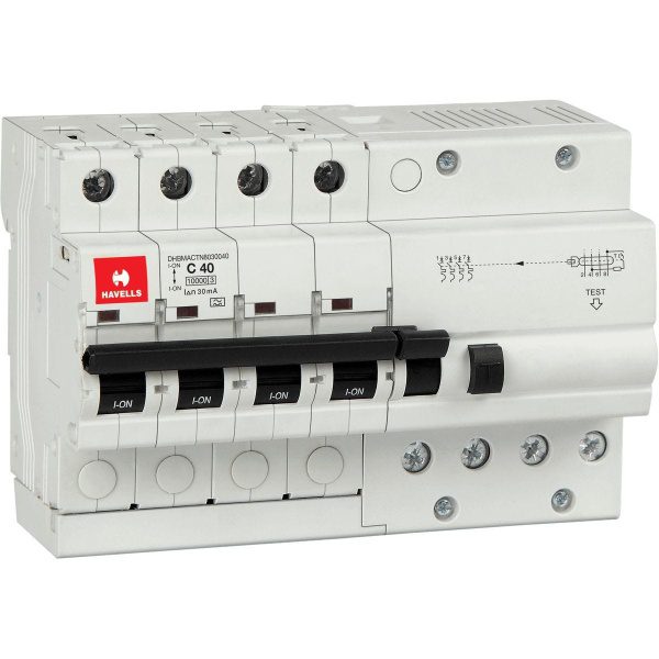 RCBO A Type TPN 4M 30 mA 40 A Havells DHBMACTN8030040 dhbmactn8030040