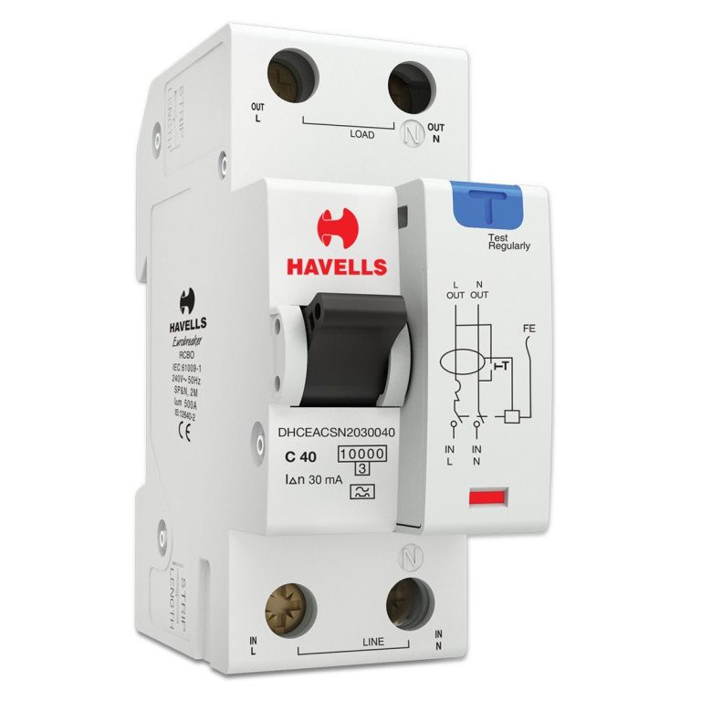 RCBO A Type SPN 2M 30 mA 40 A Havells DHCEACSN2030040 dhceacsn2030040
