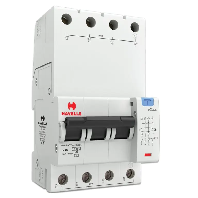 RCBO A Type TPN 4M 100 mA 25 A Havells DHCEACTN4100025 dhceactn4100025