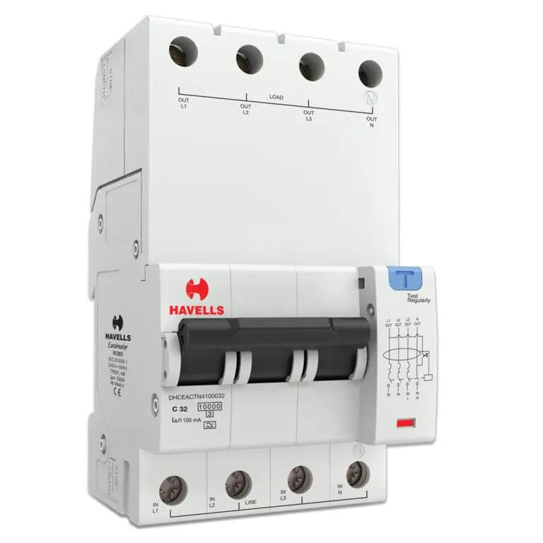 RCBO A Type TPN 4M 100 mA 32 A Havells DHCEACTN4100032 dhceactn4100032
