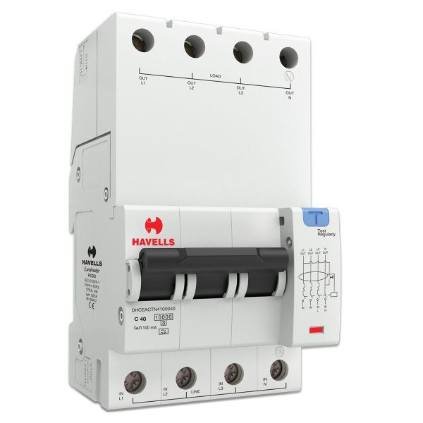 RCBO A Type TPN 4M 100 mA 40 A Havells DHCEACTN4100040 dhceactn4100040
