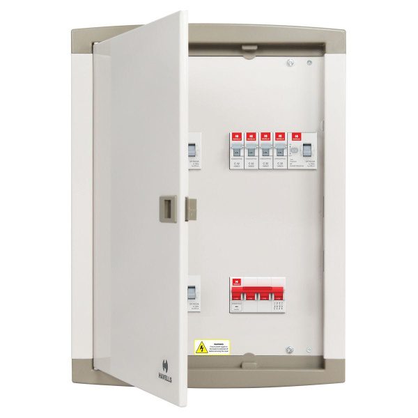 Per Phase Isolation Horizontal DB 2 6 Way QVE Series suitable for MCB RCCB Isolator as incomer Havells DHDNTHPDRW06 dhdnthpdr