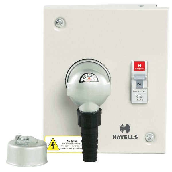 Plug Socket Board SP N Enclosure with 2 pole Havells DHDPUDP020 dhdpudp020