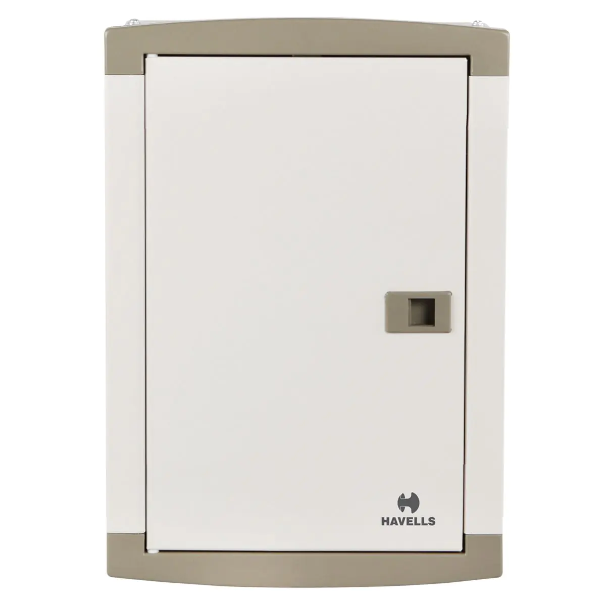 TPN Single Door QVE Series DB Suitable for MCB RCCB Isolator as incomer 4 Way Regal Grey Havells DHDQTHCSRW04 dhdqthcsrw04